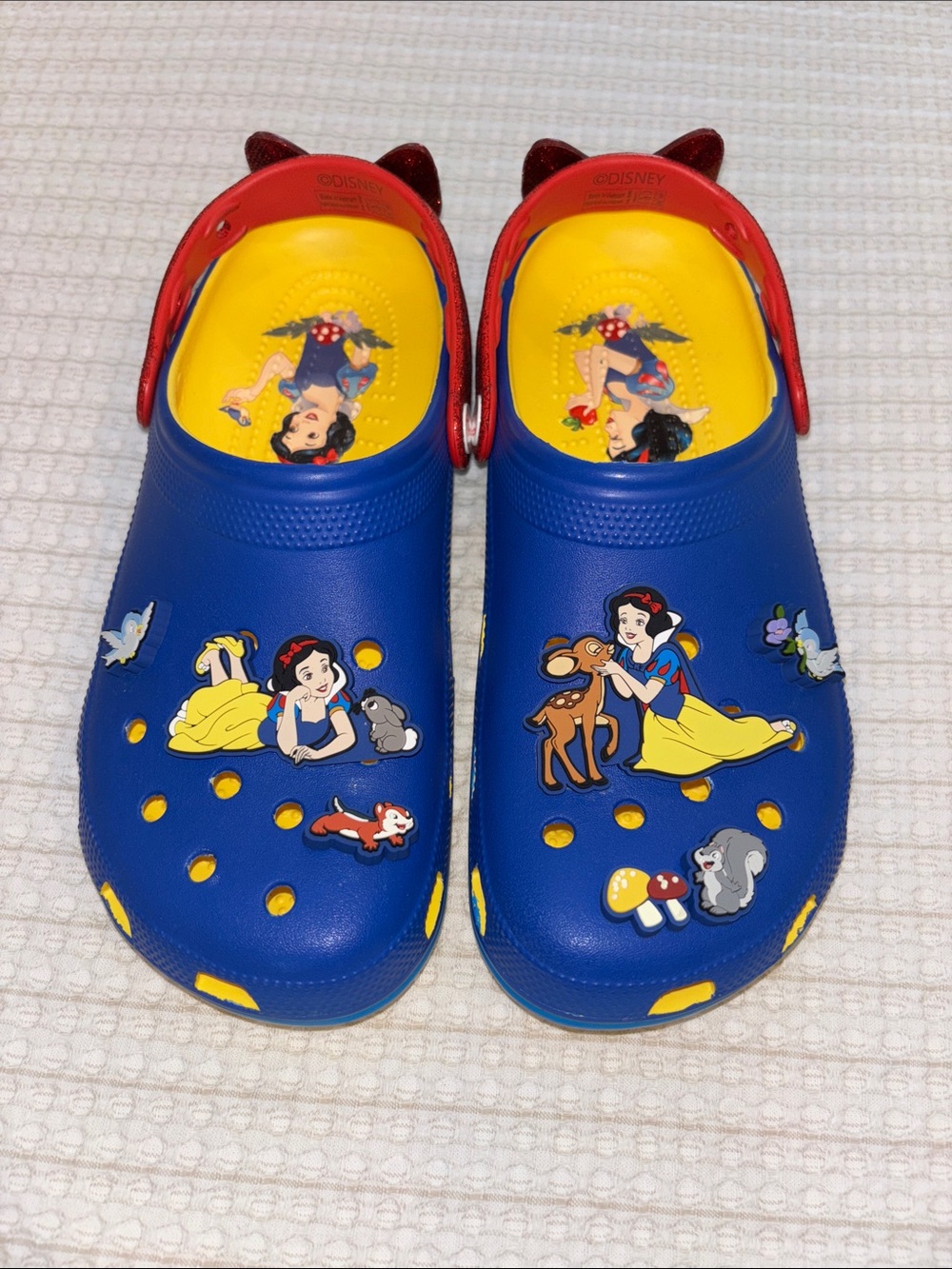 Disney Snow White Blue, Yellow & Red women’s crocs Sandals